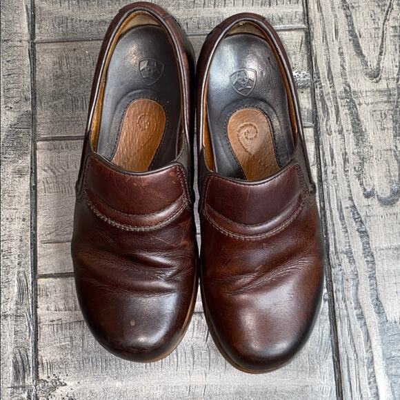 Ariat Brown Leather Clogs 7 - Picture 2 of 10